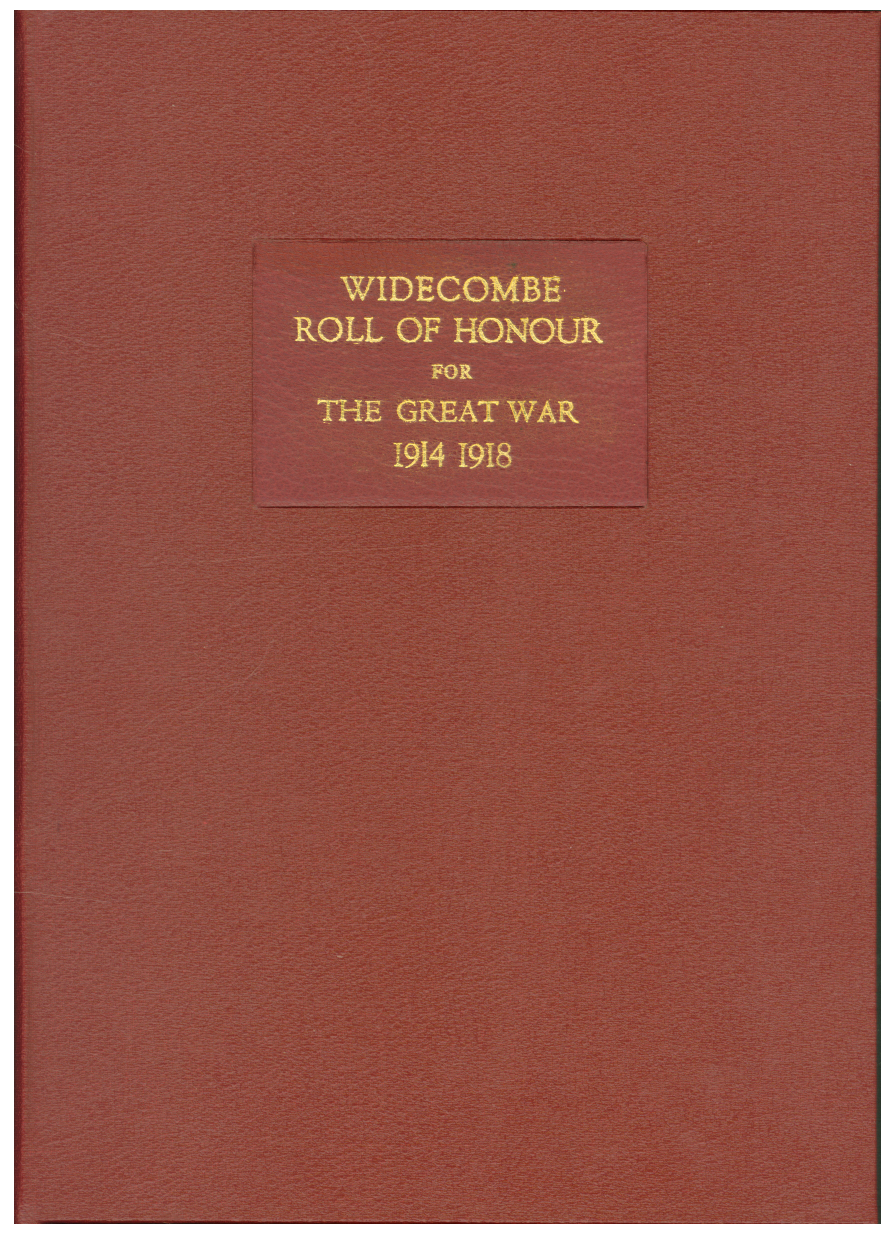 Widecombe WW1 Roll of Honour Book Cover Widecombe WW1 Roll of Honour Book Cover